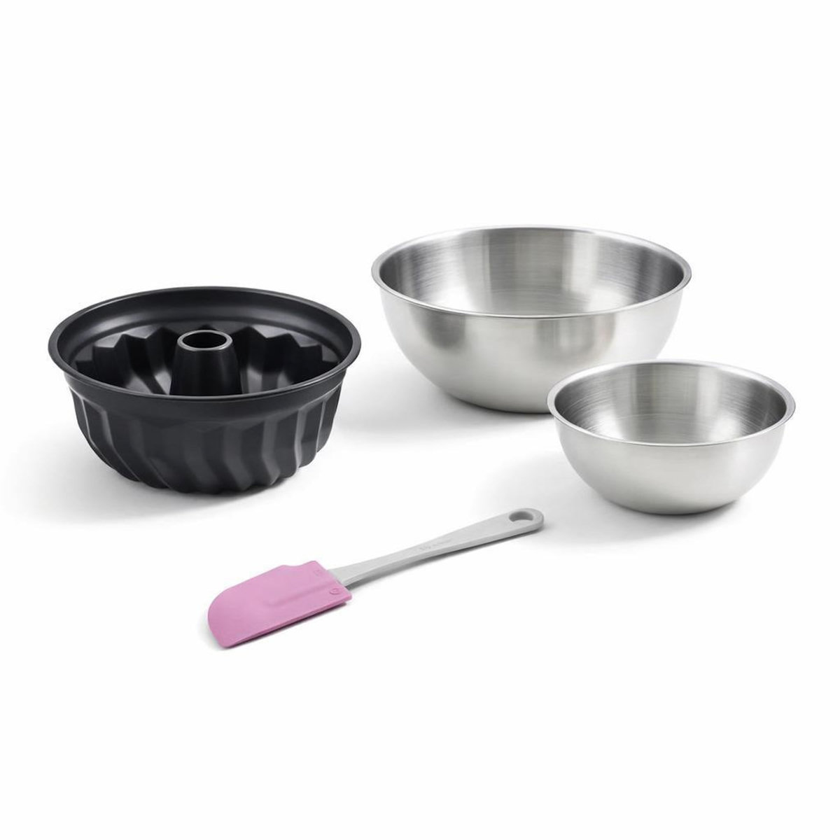 ZENKER Set de 4 ustensiles de pâtisserie moule à gâteaux 2 bols et spatule Black mettallic Black mettallic Zenker  Black mettallic