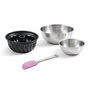 Voir la diapositive 1 : ZENKER Set de 4 ustensiles de pâtisserie moule à gâteaux 2 bols et spatule Black mettallic Black mettallic Zenker  Black mettallic