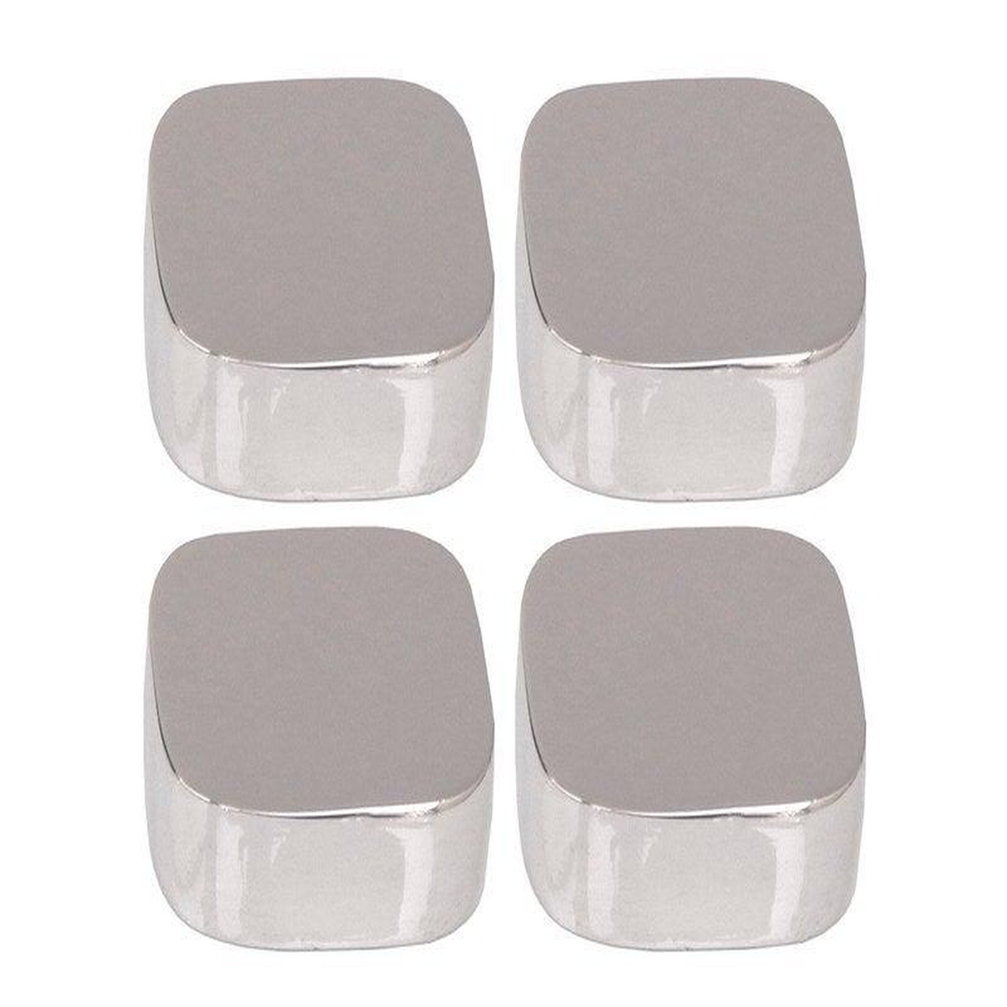 CENTRALE BRICO Jeu de 4 fixations miroirs coins ronds chromés