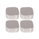 CENTRALE BRICO Jeu de 4 fixations miroirs coins ronds chromés