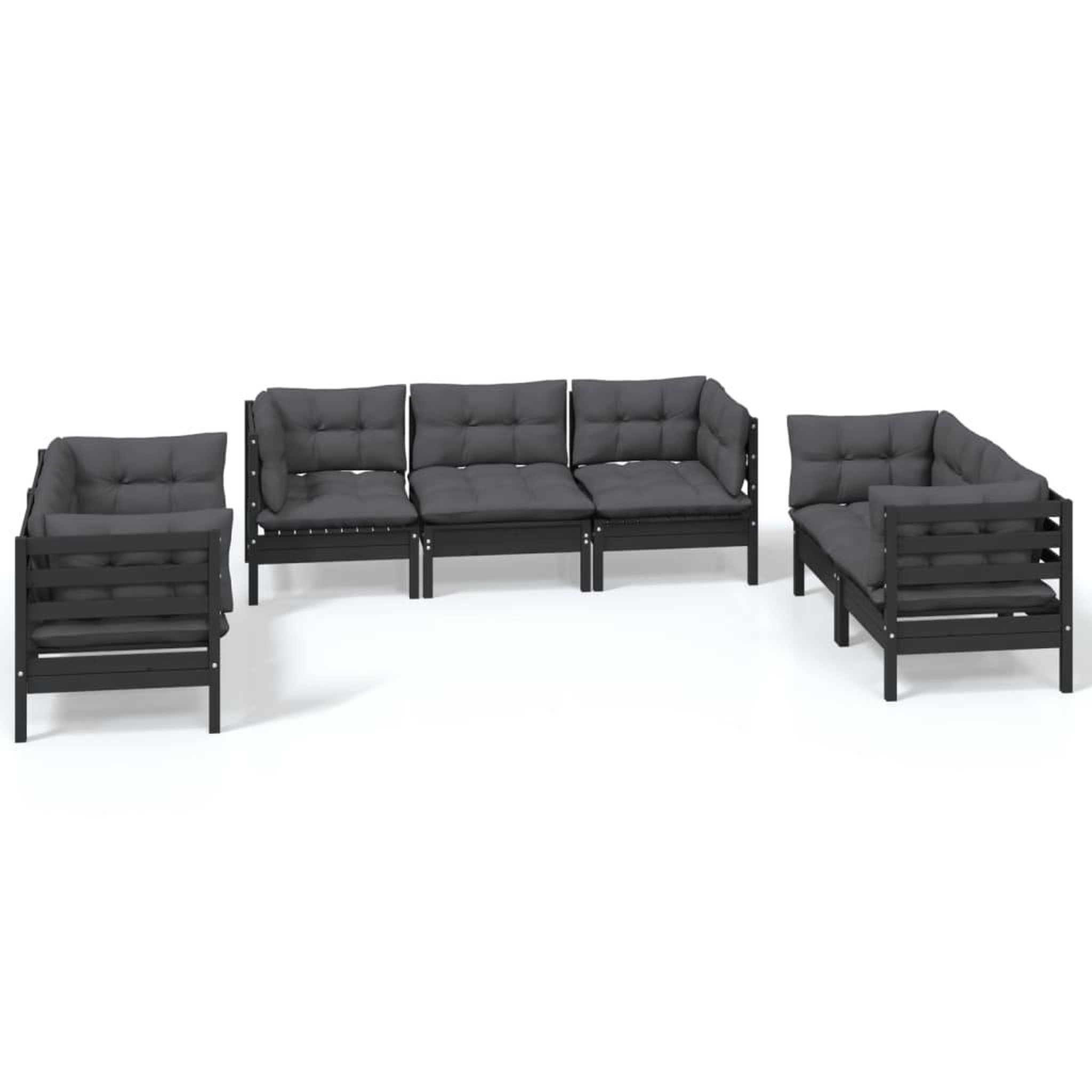 Voir la diapositive 2 : VIDAXL Salon de jardin 7 pcs avec coussins bois de pin massif