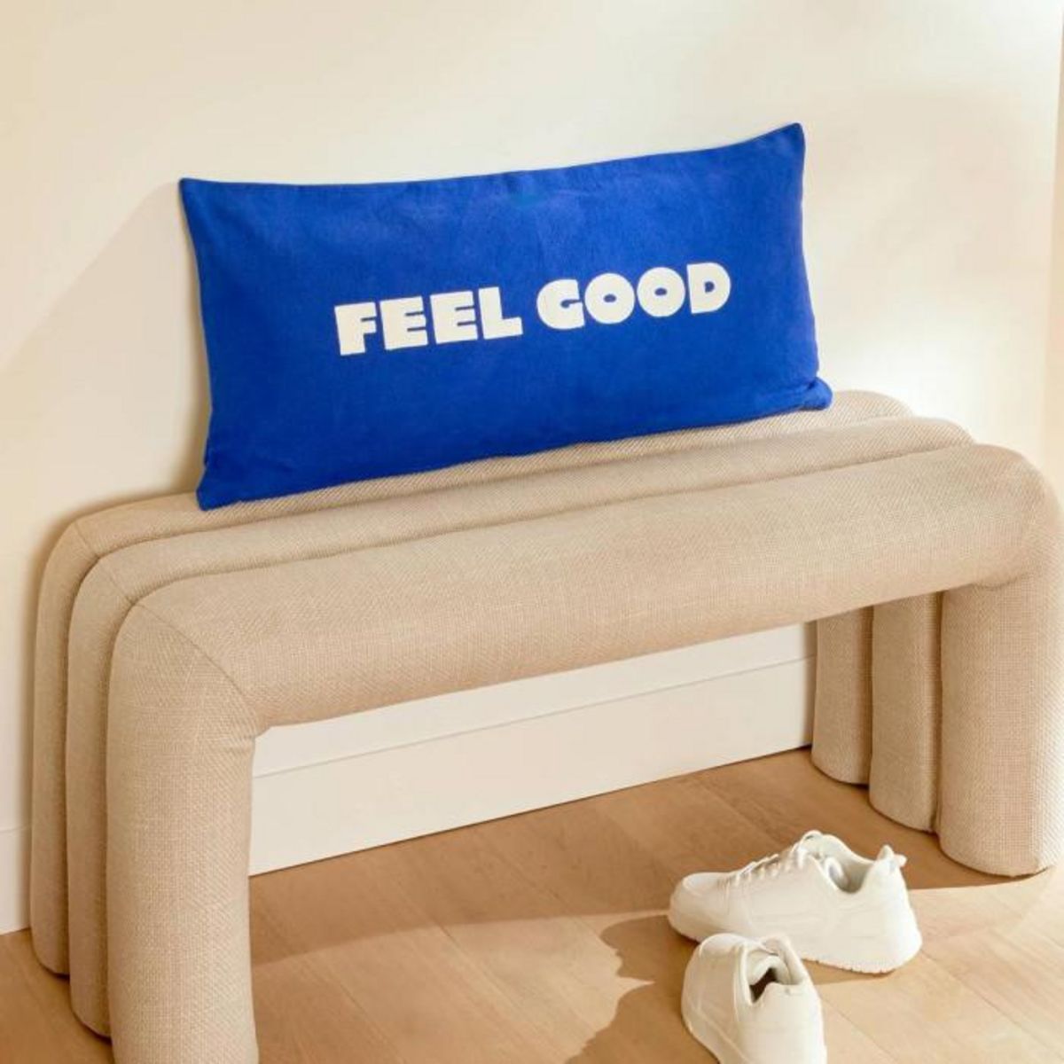 ATMOSPHERA Coussin Déco Brodé  Flow  35x75cm Bleu Indigo