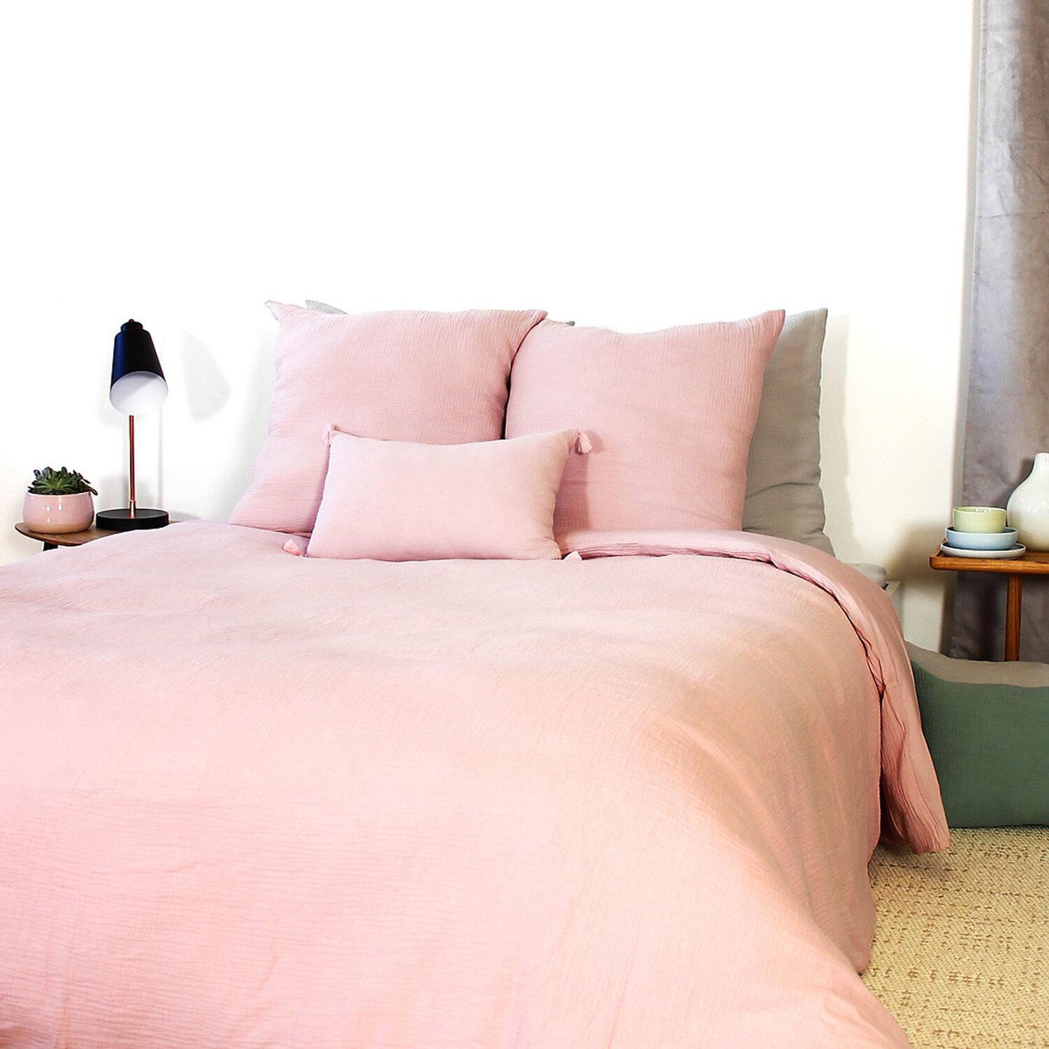 Voir la diapositive 2 : Home collection Parure housse de couette 100% gaze de coton