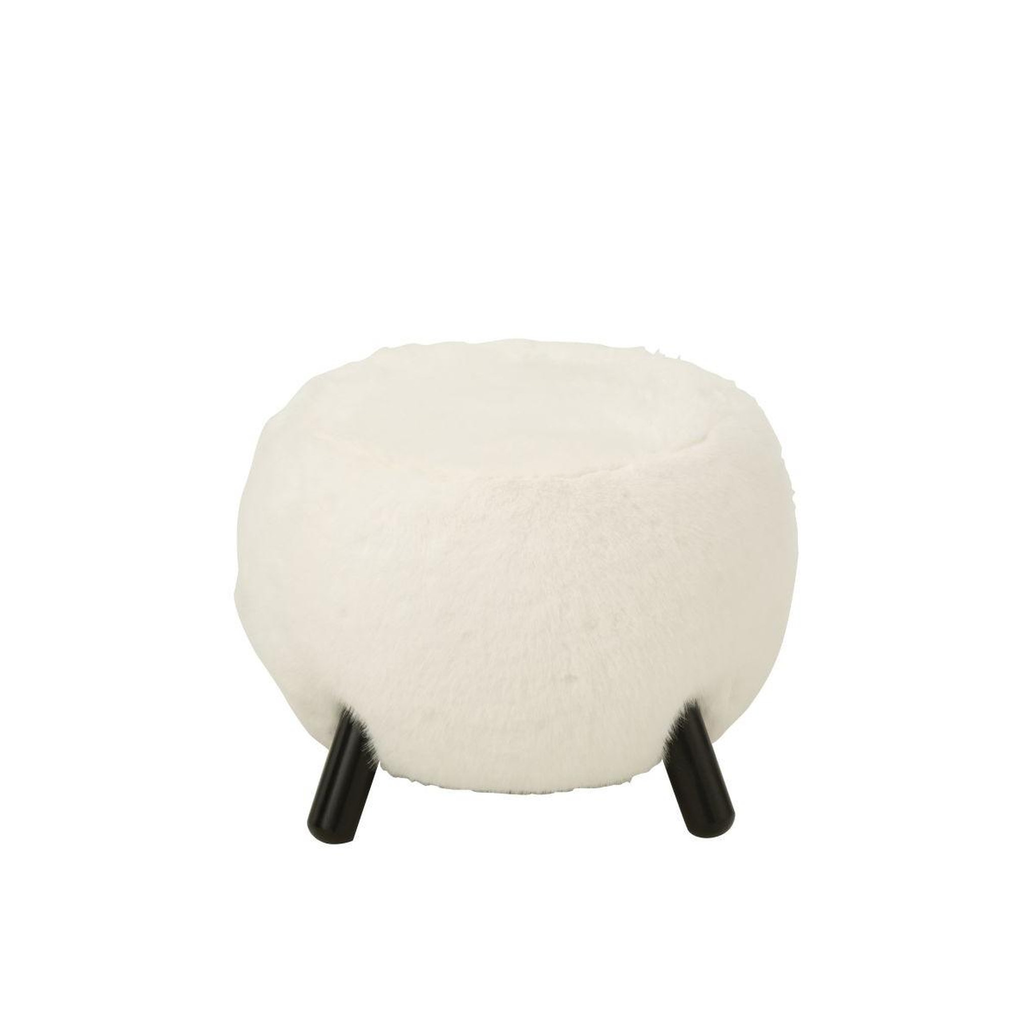 Voir la diapositive 2 : J-LINE Tabouret imitation fourrure  bun  53cm blanc