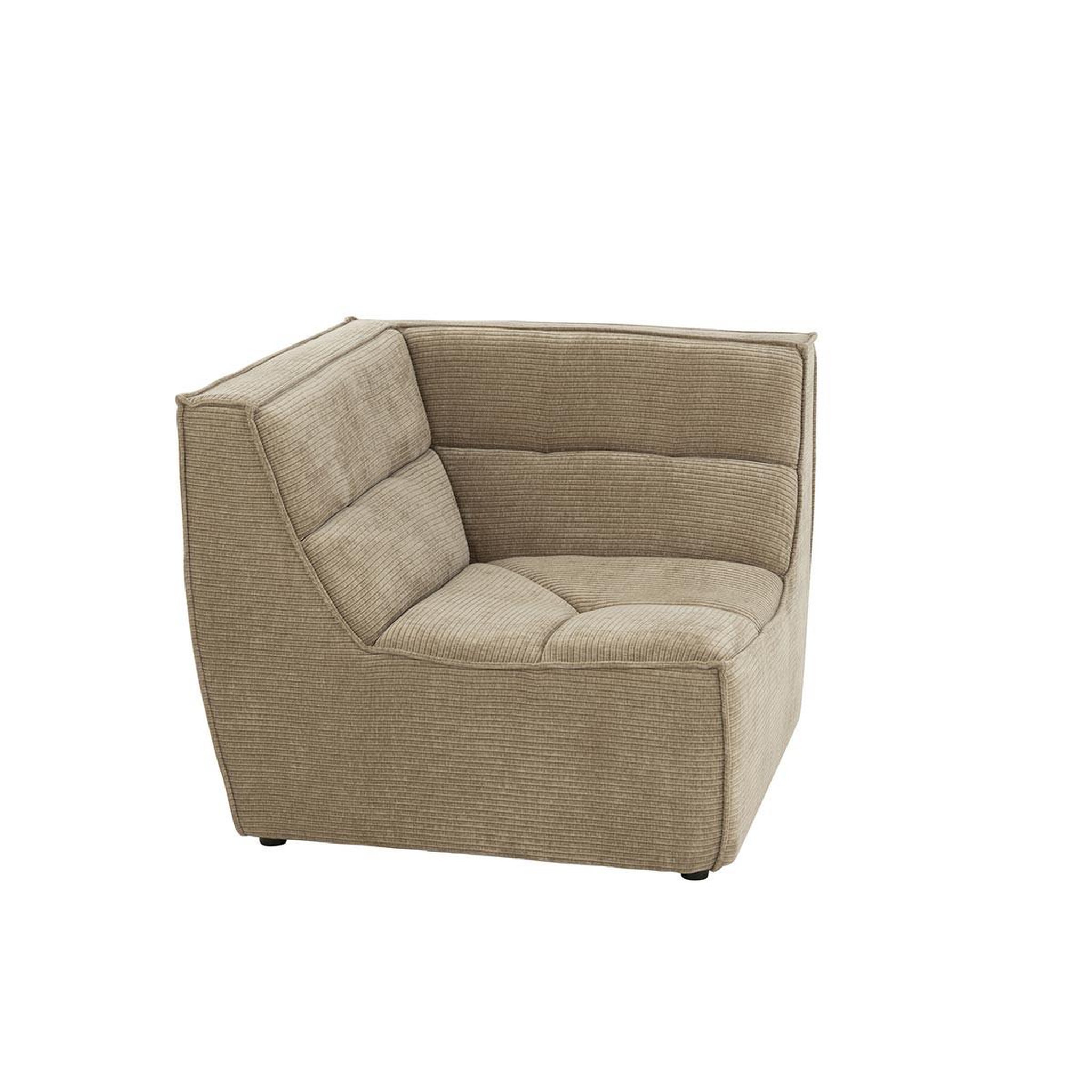 Voir la diapositive 3 : J-LINE Module canapé d'angle matelassé  grid  98cm taupe foncé