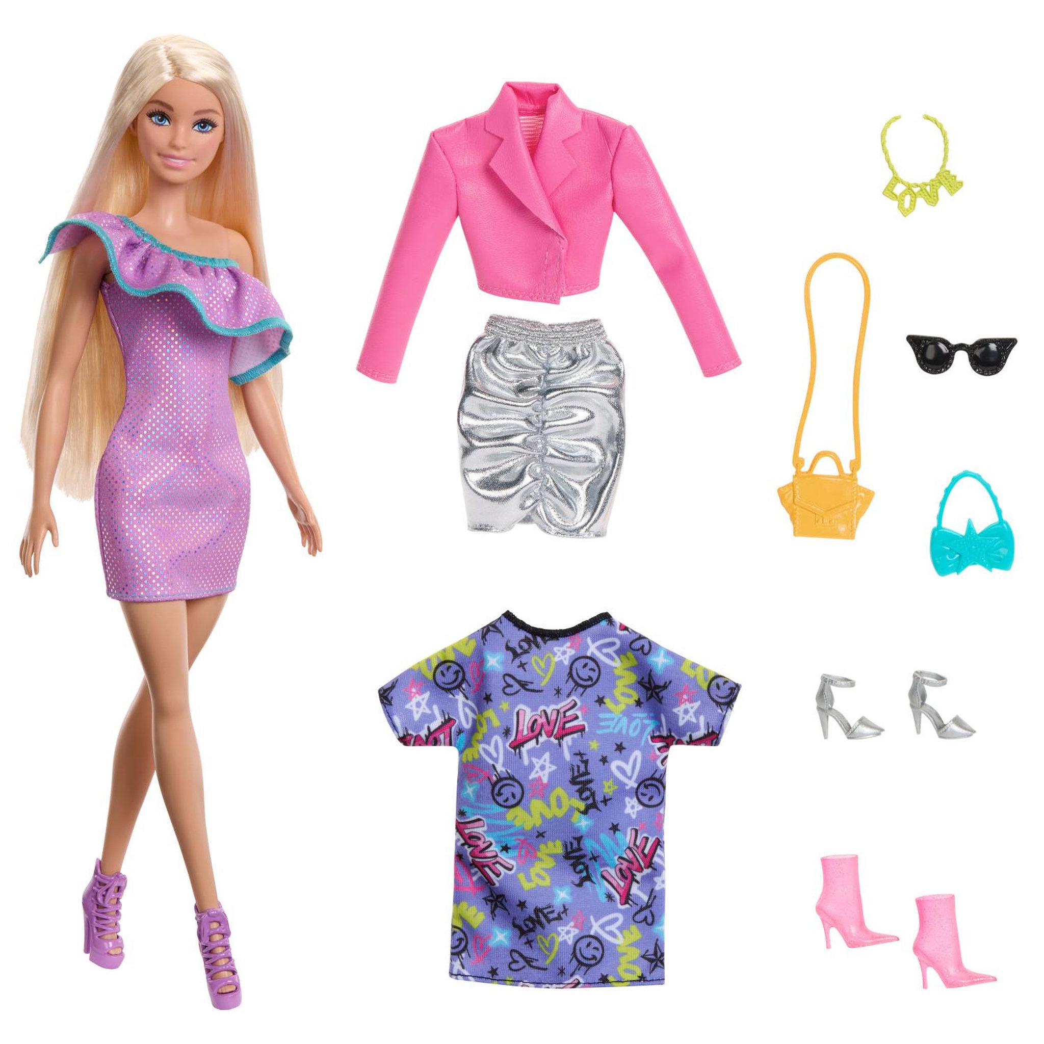 Voir la diapositive 2 : MATTEL Poupée Barbie Mattel Fashionista violet