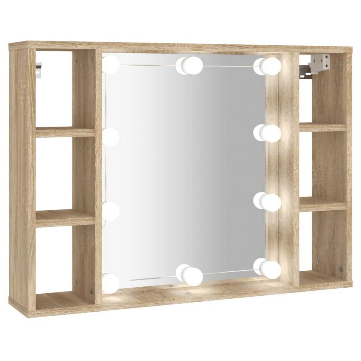 VIDAXL Armoire de miroir avec LED Chene sonoma 76x15x55 cm