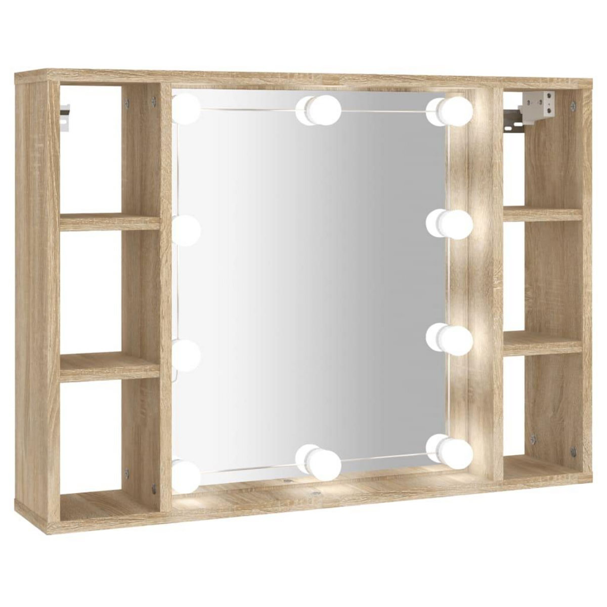 VIDAXL Armoire de miroir avec LED Chene sonoma 76x15x55 cm