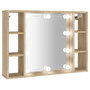 Voir la diapositive 2 : VIDAXL Armoire de miroir avec LED Chene sonoma 76x15x55 cm