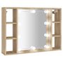 Voir la diapositive 2 : VIDAXL Armoire de miroir avec LED Chene sonoma 76x15x55 cm