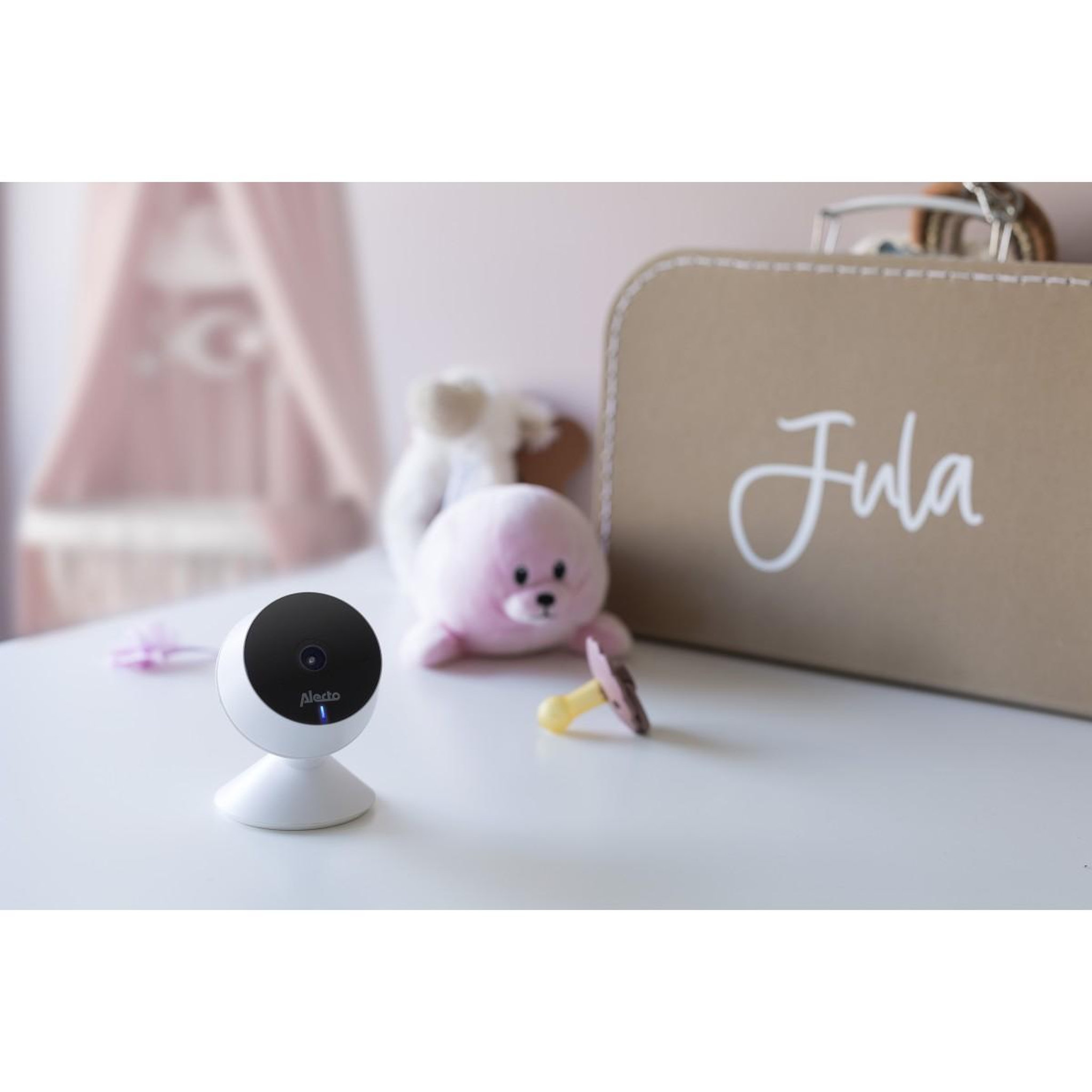 Voir la diapositive 4 : ALECTO Babyphone Wi-Fi FULL HD 1080p Blanc Vision Nocturne 10m Audio 2 Voies Détection Mouvement Son Caméra de surveillance Bébé Alecto