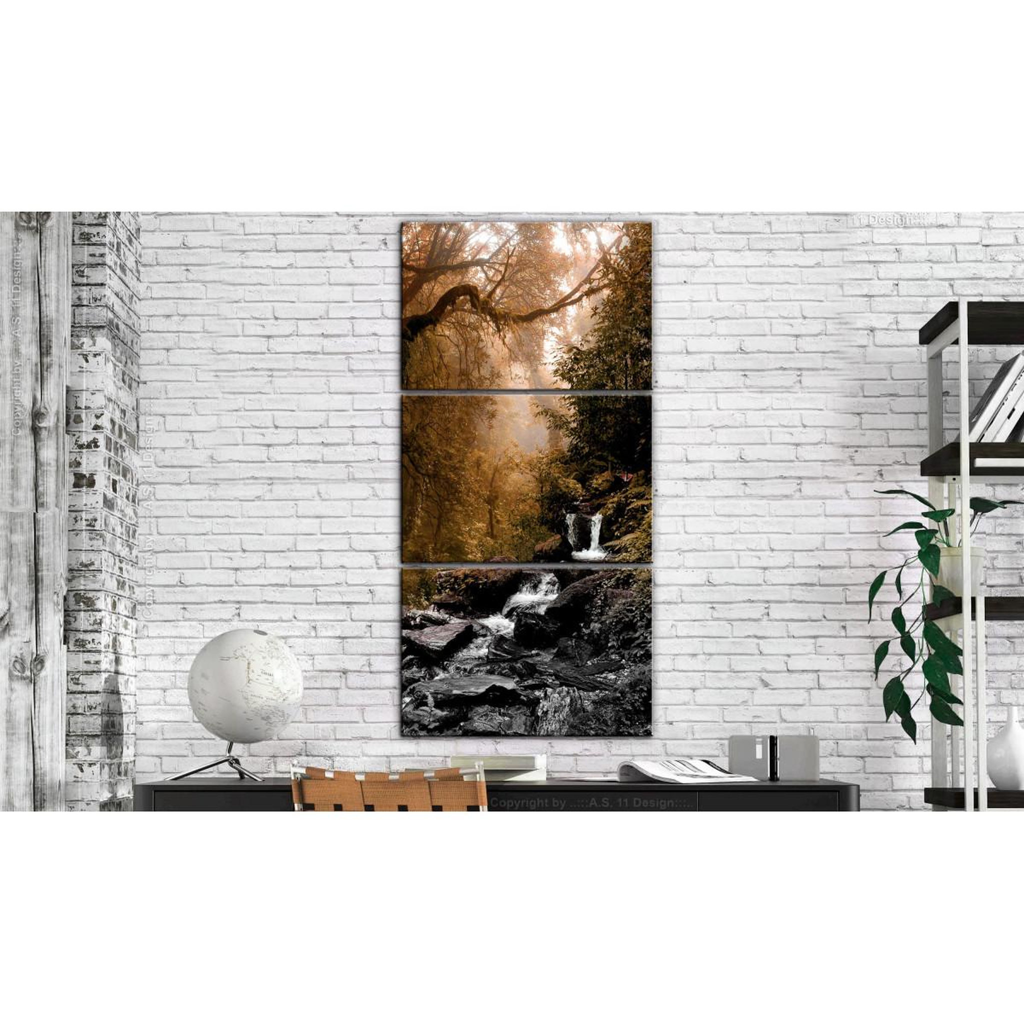 Voir la diapositive 2 : Paris Prix Tableau imprimé  small waterfall  60x120cm