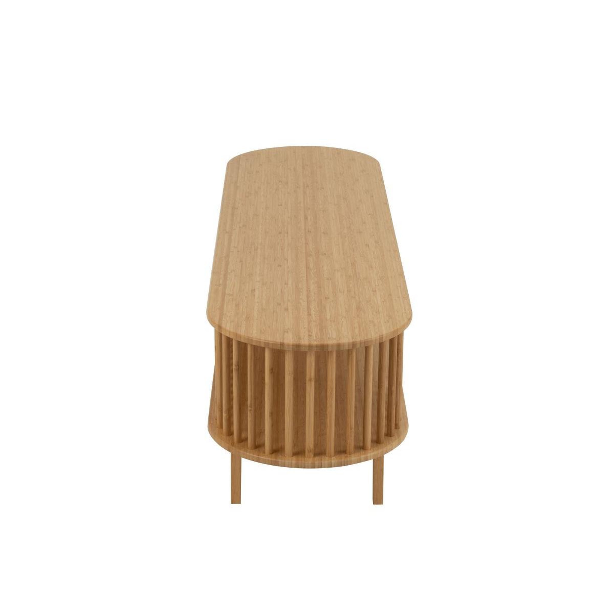 Voir la diapositive 3 : J-LINE Meuble tv en bambou  live  150cm naturel