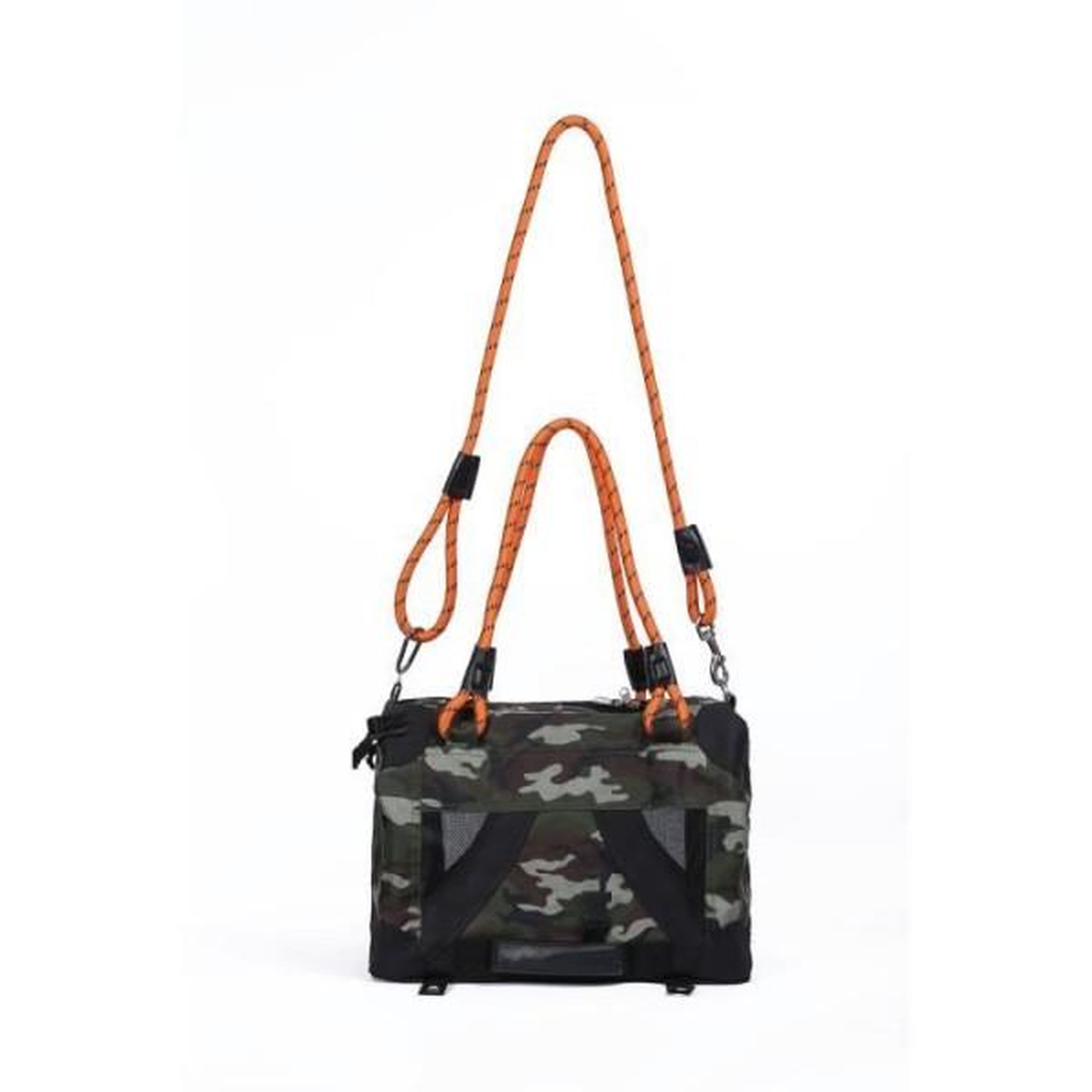 Voir la diapositive 3 : M PETS Sac de transport - m pets - remix 2 en 1 camouflage & orange - 41 x 28 x 28 cm - pliable - léger - ceinture baudrier