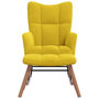 Voir la diapositive 3 : VIDAXL Chaise a bascule avec repose-pied Jaune moutarde Velours