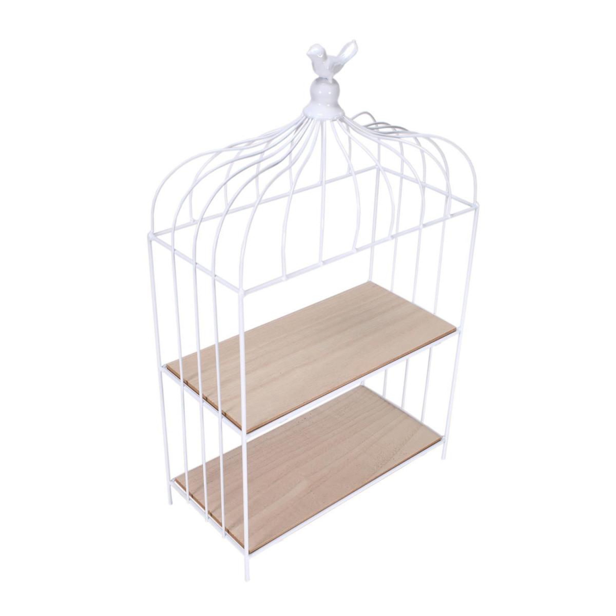 Voir la diapositive 3 : The Home Deco Factory Étagère Déco à Poser  Cage à Oiseau  51cm Blanc