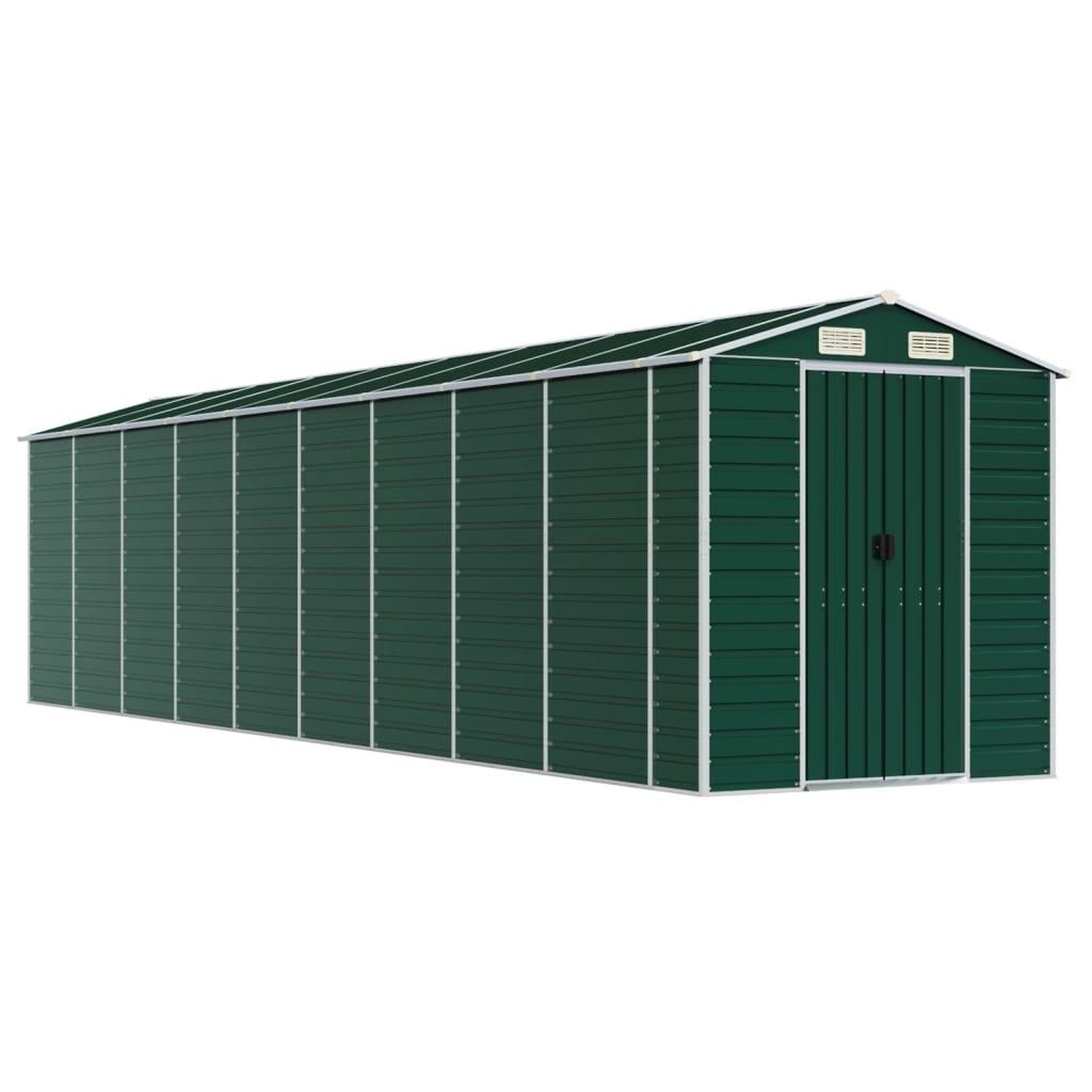 Voir la diapositive 2 : VIDAXL Abri de jardin vert 191x810x198 cm acier galvanise