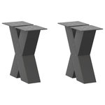 VIDAXL Pieds de table basse forme de X 2 pcs anthracite 40x(30-31) cm