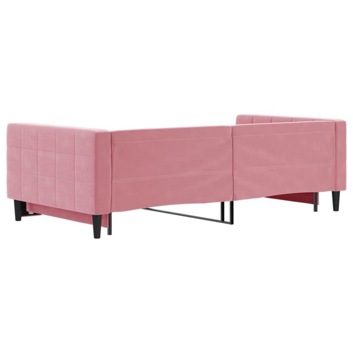 VIDAXL Lit de jour avec lit gigogne rose 100x200 cm velours