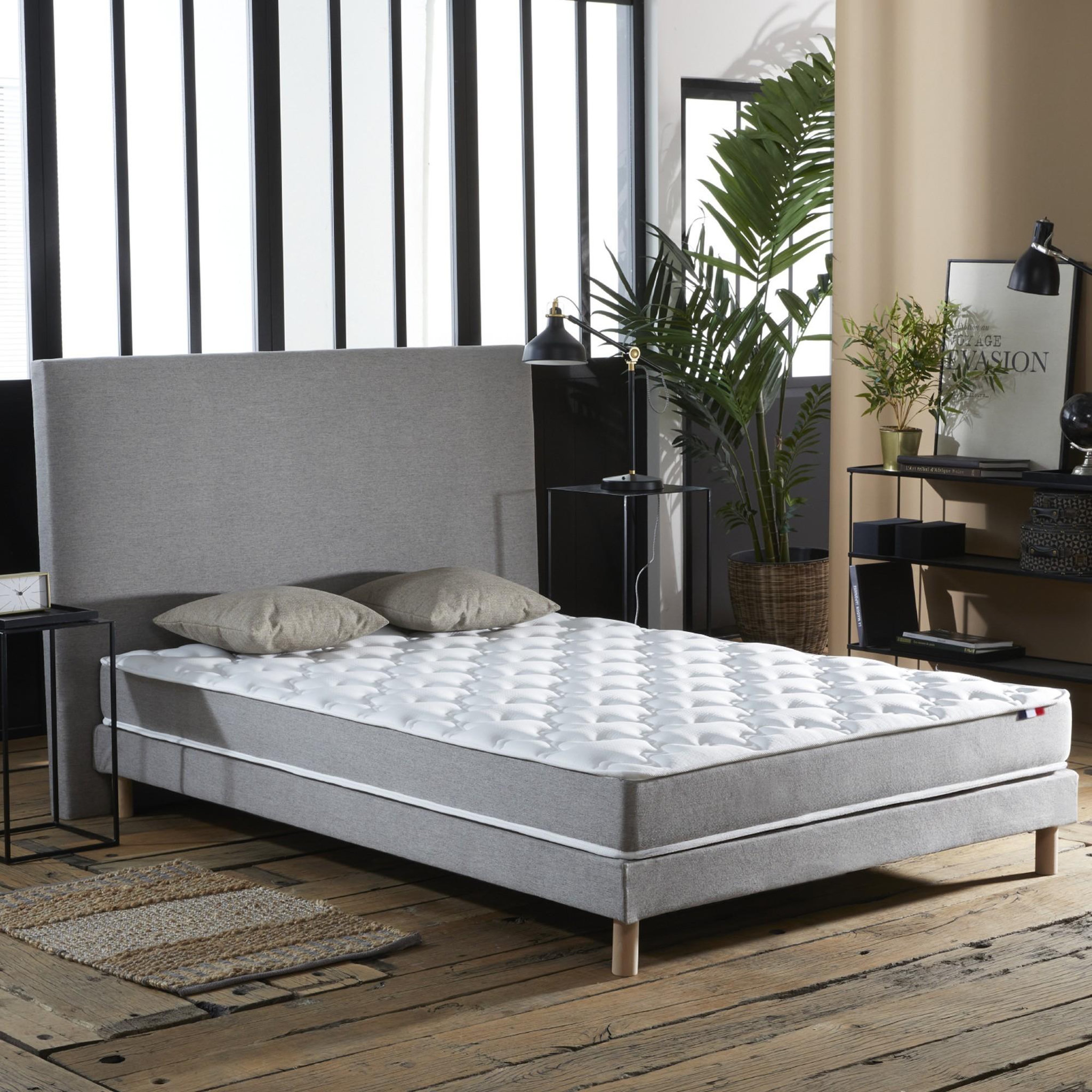 Voir la diapositive 2 : IDLITERIE Ensemble matelas mousse réversible STRATUS et sommier - confort français