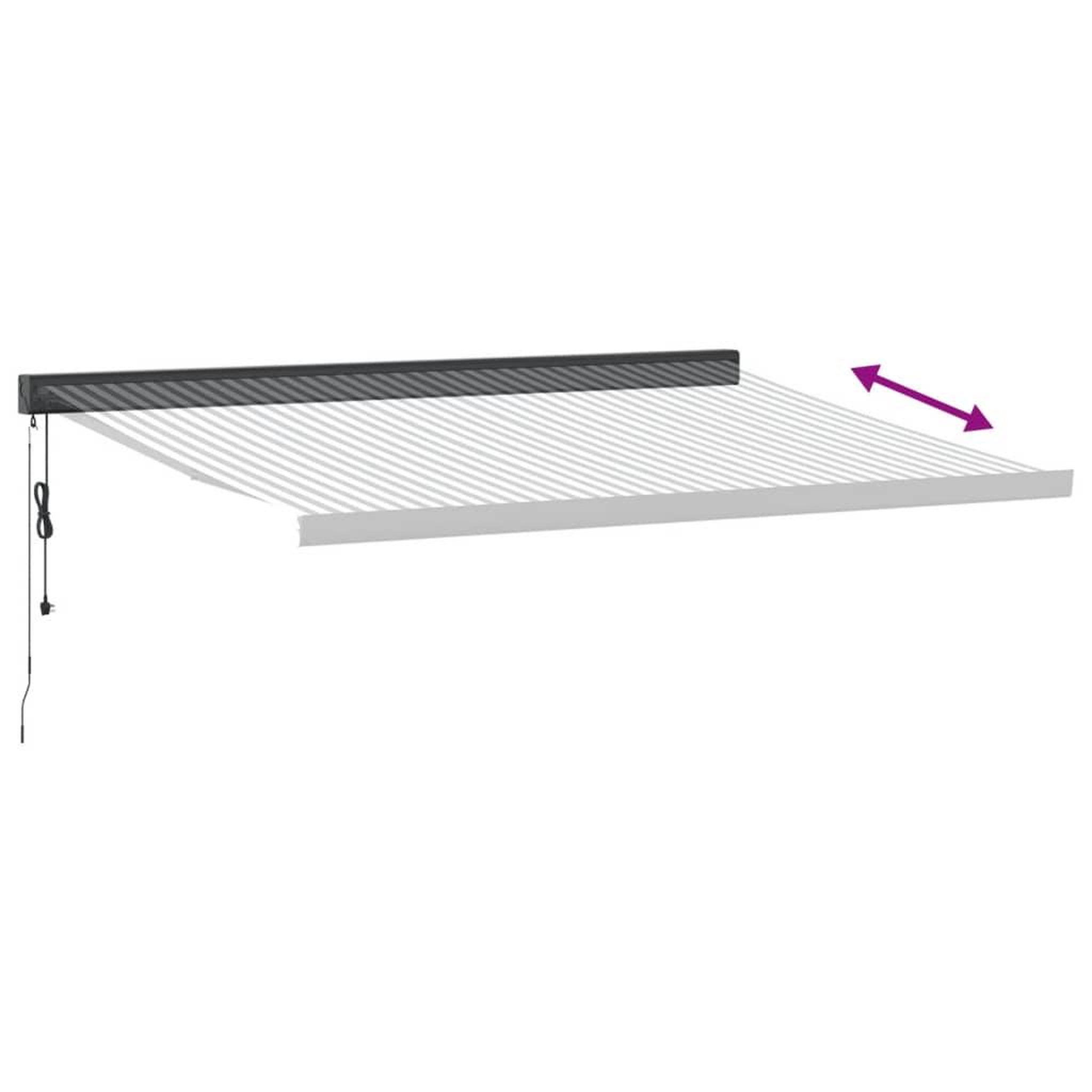 Voir la diapositive 5 : VIDAXL Auvent retractable anthracite et blanc 4,5x3 m tissu/aluminium