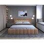 Voir la diapositive 5 : BEST MOBILIER Cleo - lit coffre avec led - 160x200 cm - sommier inclus - en velours