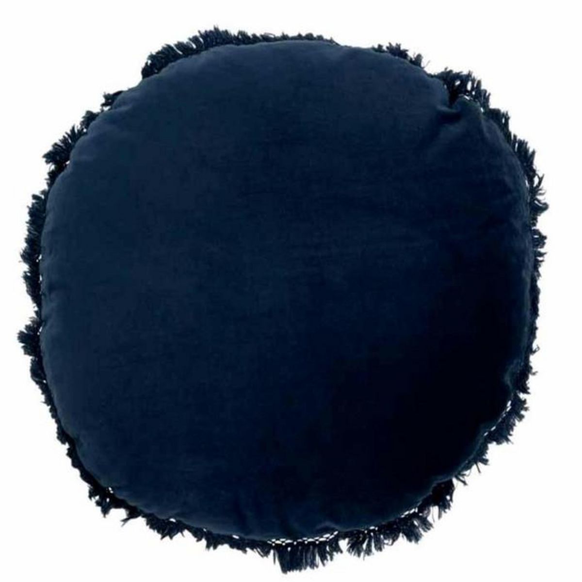 Paris Prix Coussin Rond en Velours  Rosta  50cm Bleu