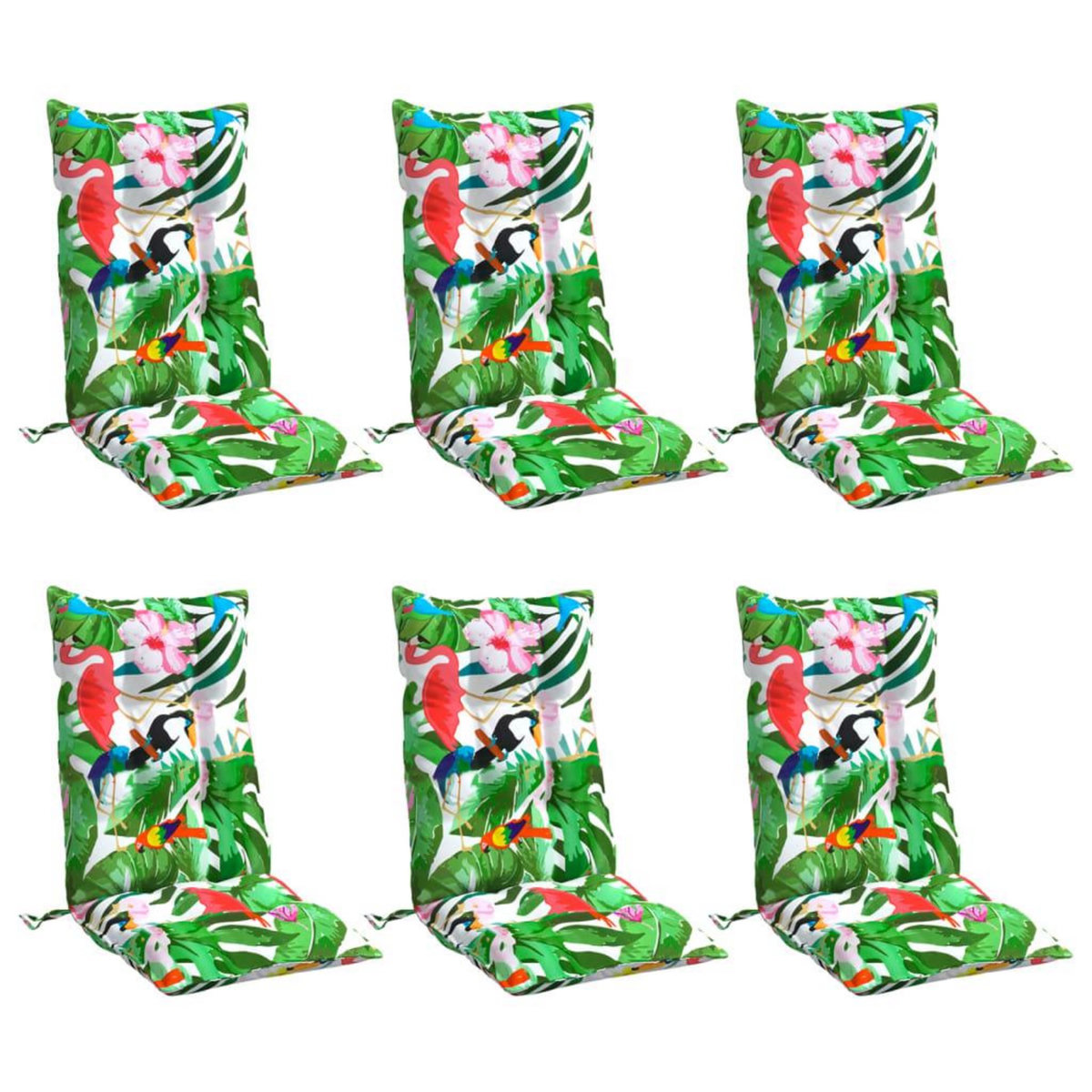 VIDAXL Coussins de chaise a dossier haut lot de 6 multicolore