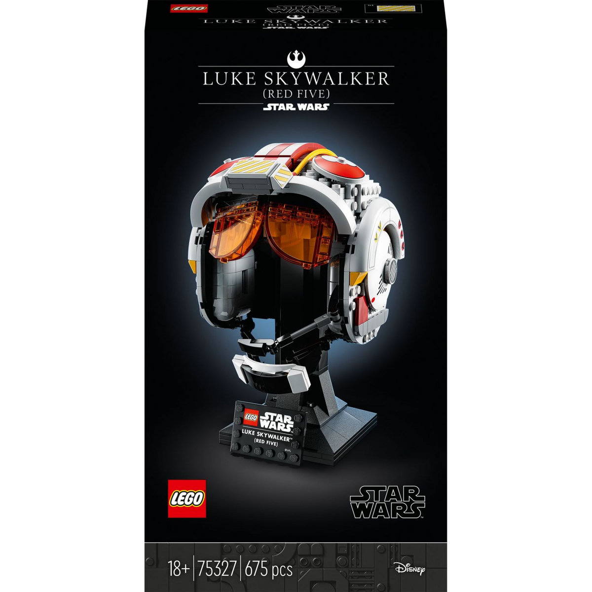 LEGO Star Wars 75327 Le Casque Red Five de Luke Skywalker, Modèle Réduit de Collection, Maquette à Construire, Décoration et Cadeau Pour Adultes