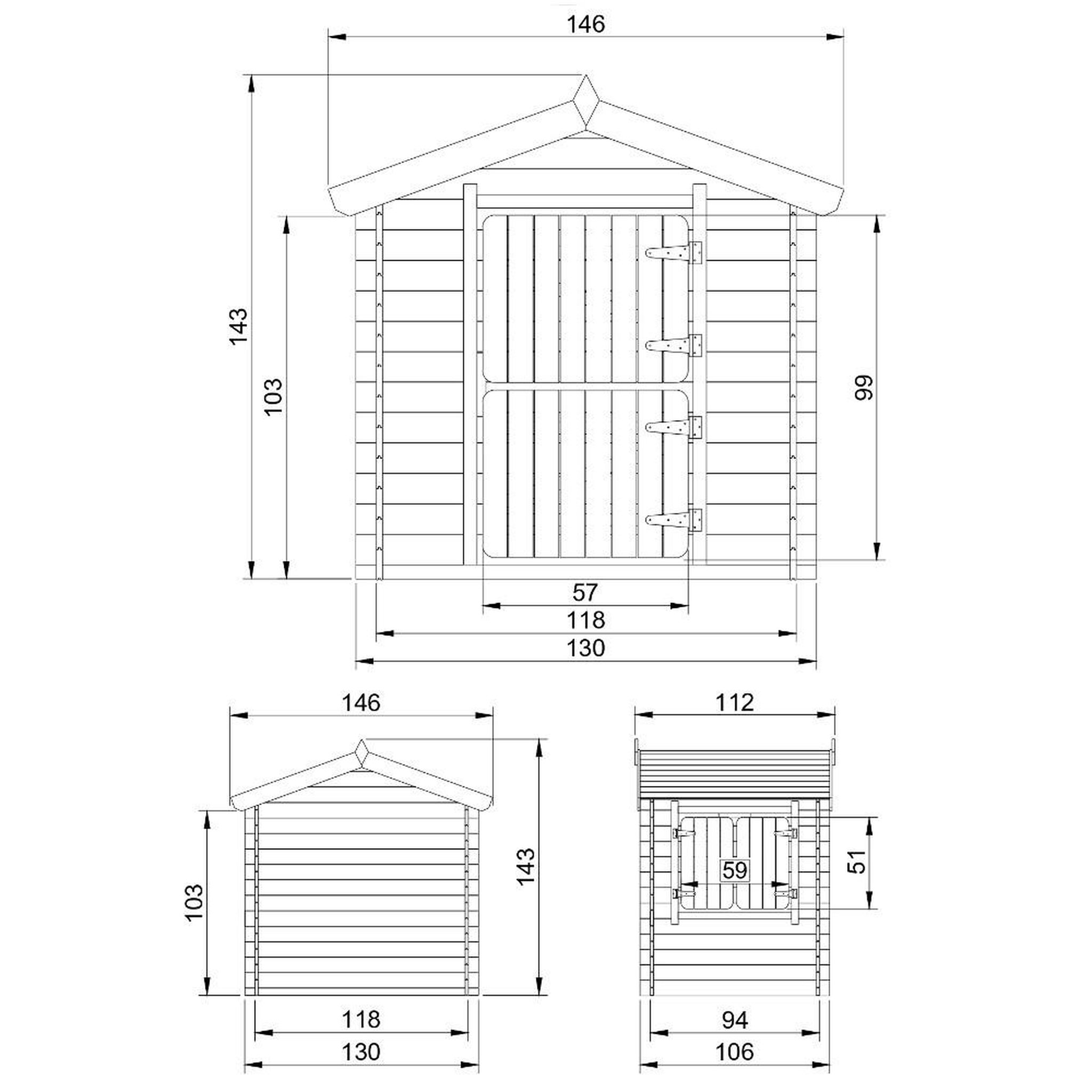 Voir la diapositive 5 : TIMBELA Cabane enfant exterieur 1.1m2 - maisonnette en bois pour enfants avec plancher 146x112xh145cm m516