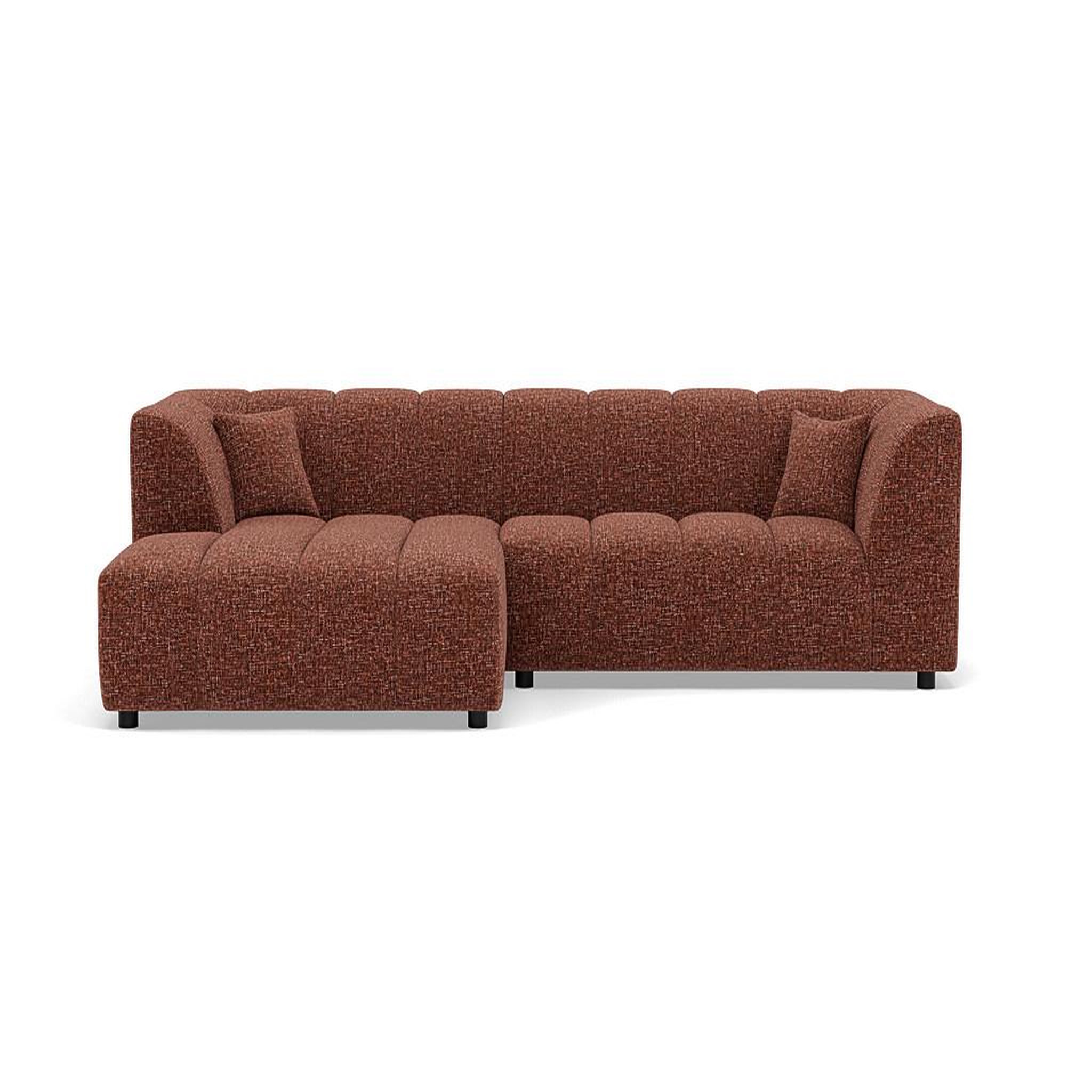 Voir la diapositive 1 : LISA DESIGN Curtis - canapé d'angle gauche 4 places avec accoudoir en tissu texturé