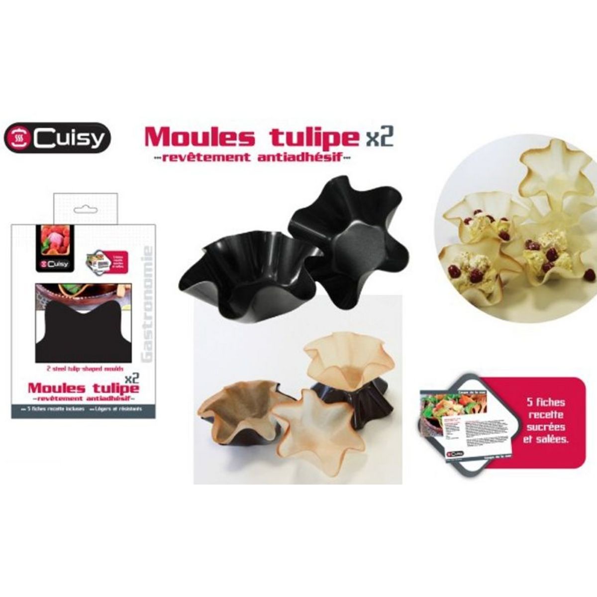 Coffret 2 moules tulipes + recette