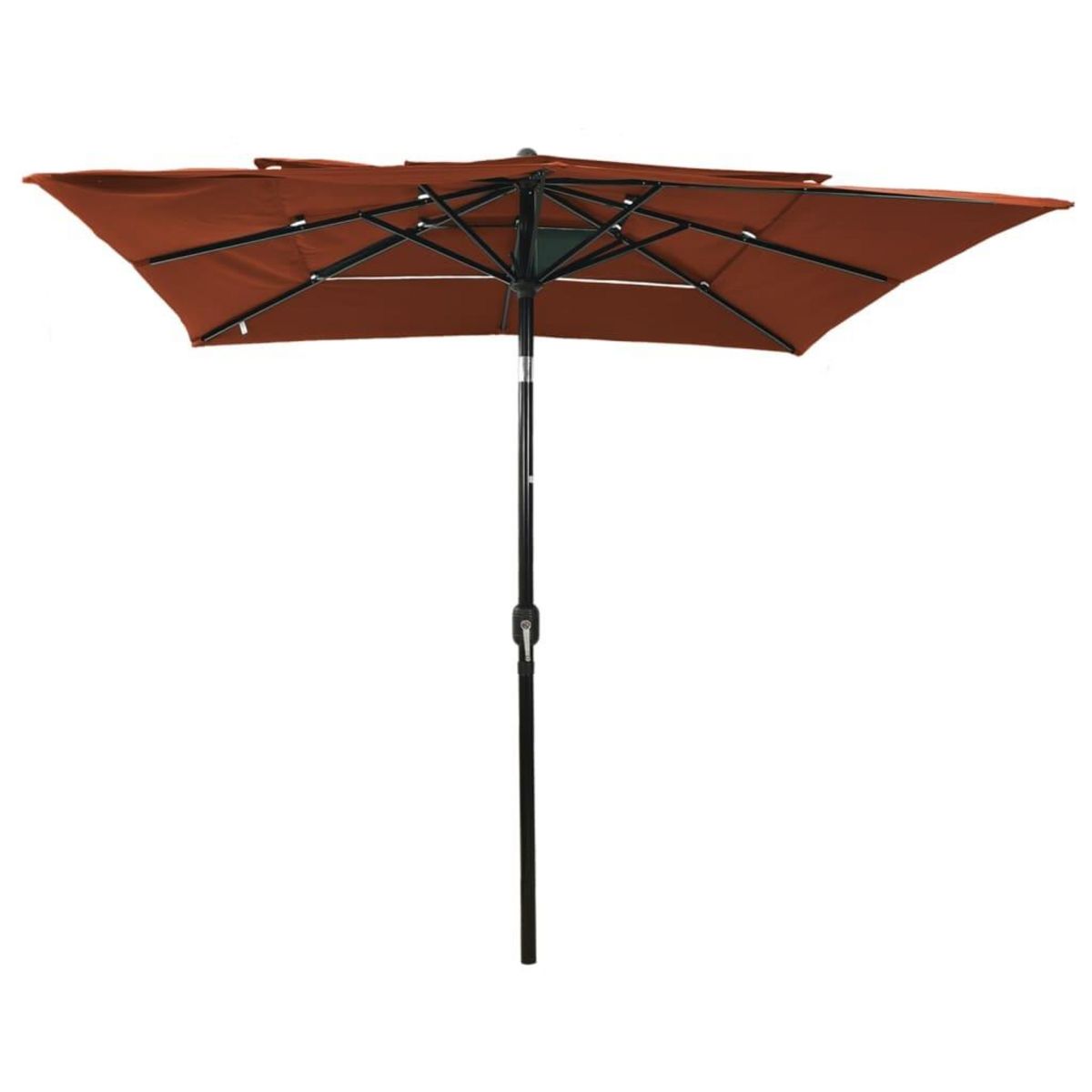 VIDAXL Parasol de jardin a 3 niveaux avec mat en aluminium terre cuite