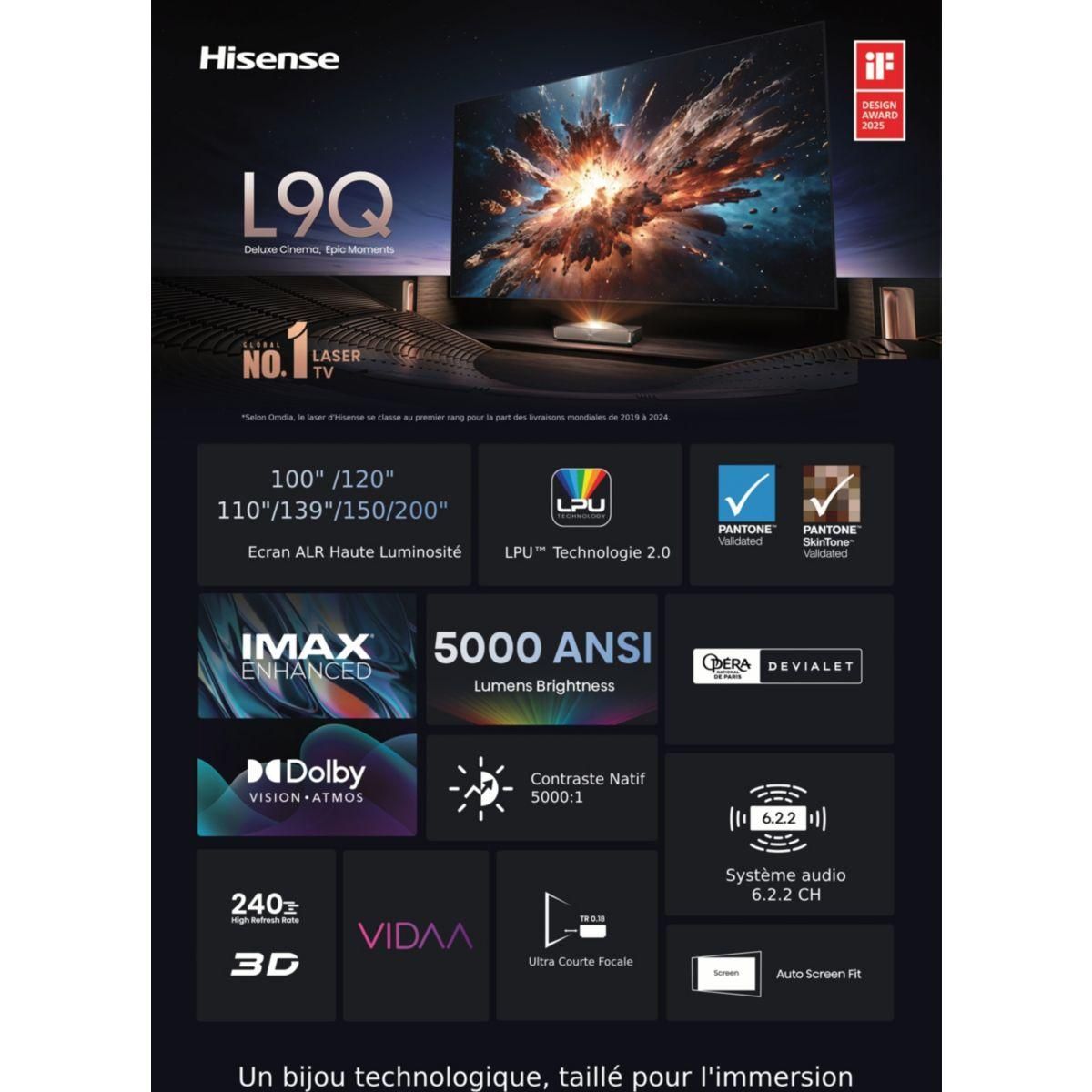 Hisense Vidéoprojecteur home cinéma L9Q 2025