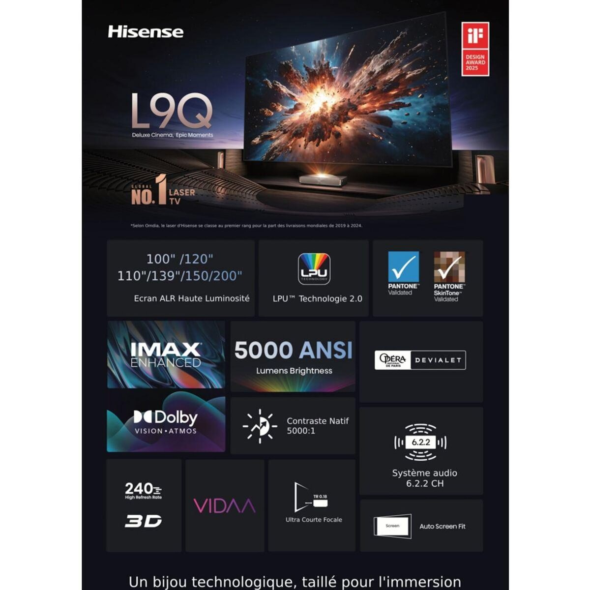 Hisense Vidéoprojecteur home cinéma L9Q 2025