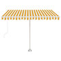 Voir la diapositive 5 : VIDAXL Auvent manuel retractable sur pied 300x250 cm Jaune/Blanc