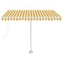 Voir la diapositive 5 : VIDAXL Auvent manuel retractable sur pied 300x250 cm Jaune/Blanc