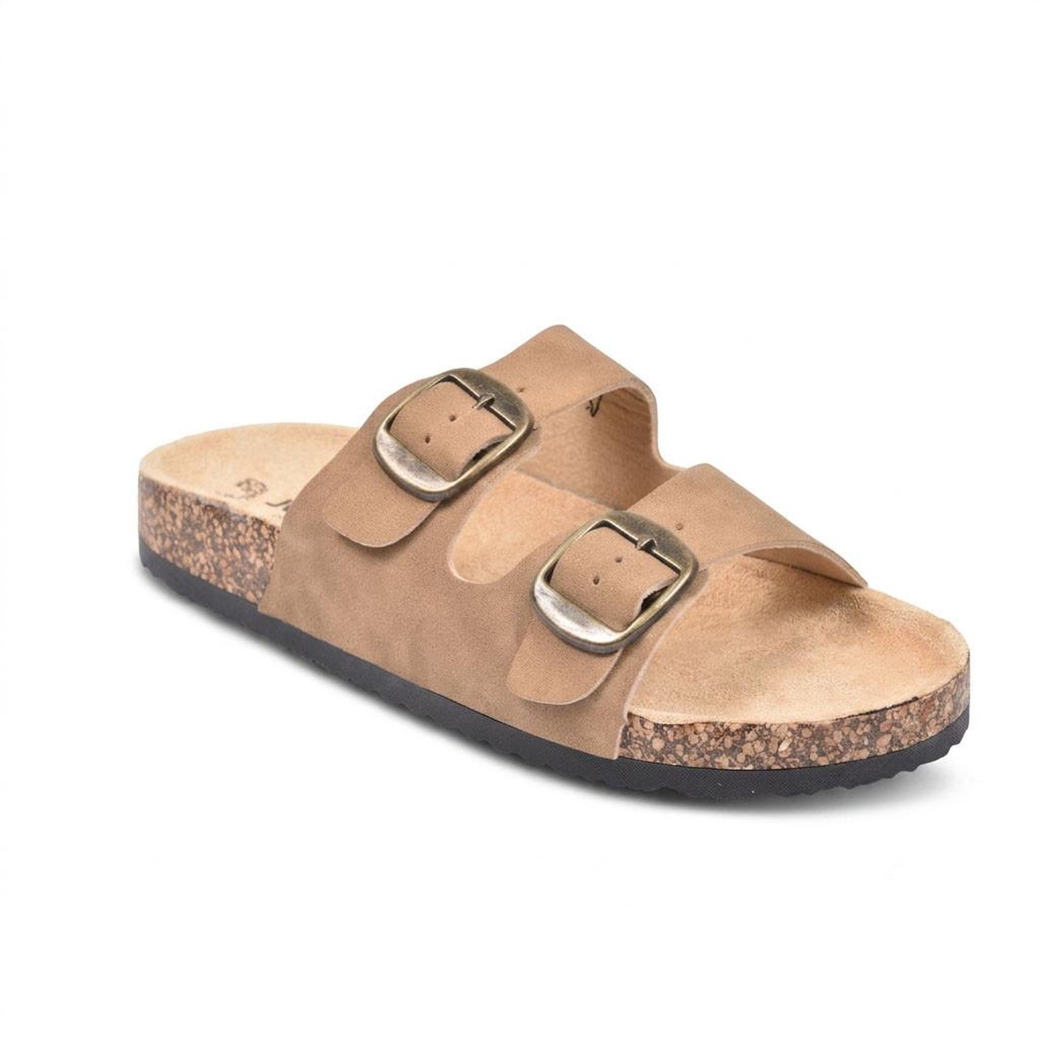 Voir la diapositive 1 : OZABI OZABI Sandales Mule 2 Boucles Nubuck Noir Beige Camel