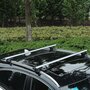 HOMCOM Barres de toit de voiture verrouillables 2 clés fournies dim. 135L x 5,5l x 7H cm aluminium gris noir