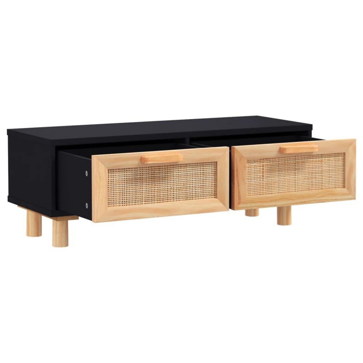 VIDAXL Table basse Noir 80x40x30 cm Bois d'ingenierie et pin massif
