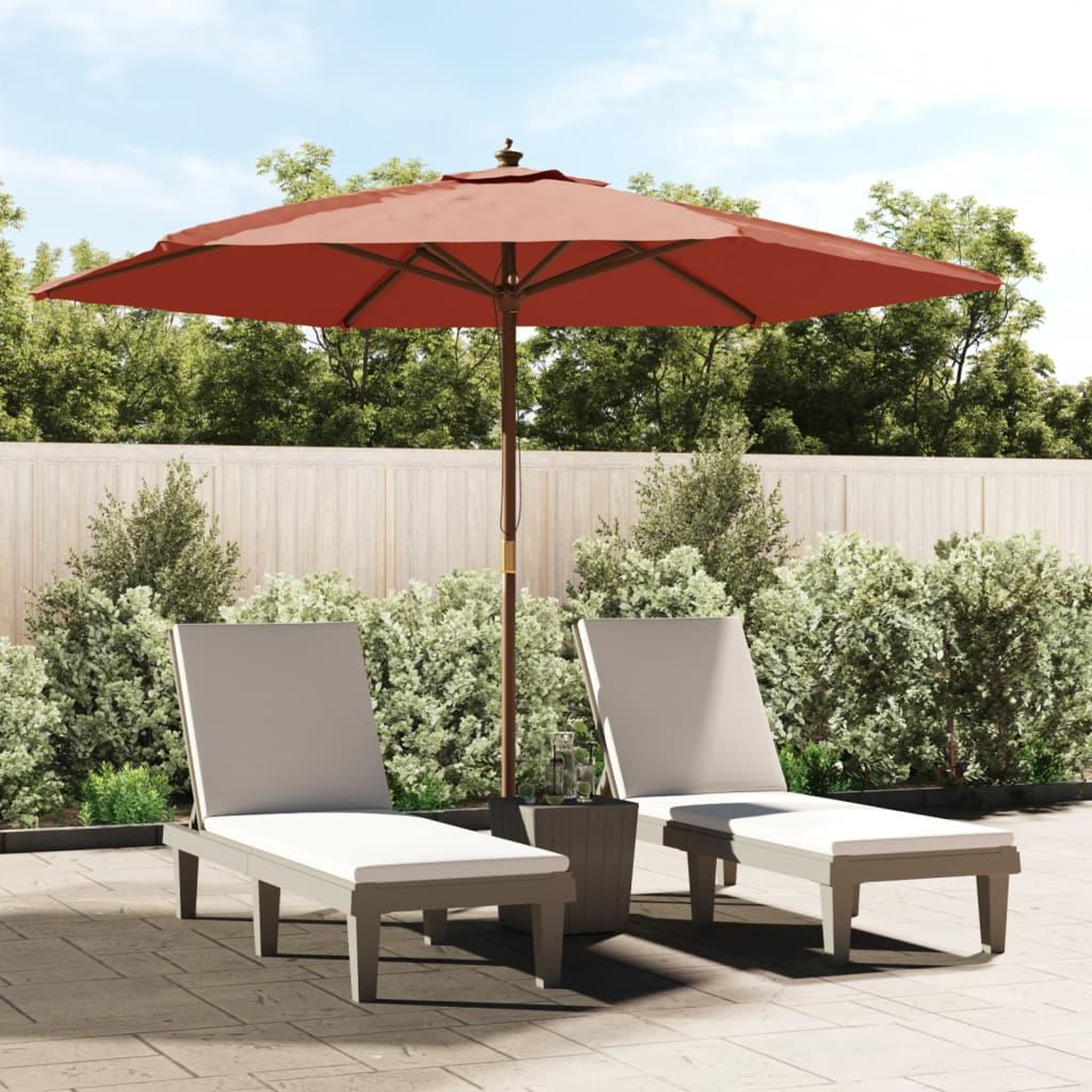 Voir la diapositive 1 : VIDAXL Parasol de jardin avec mat en bois terre cuite 299x240 cm