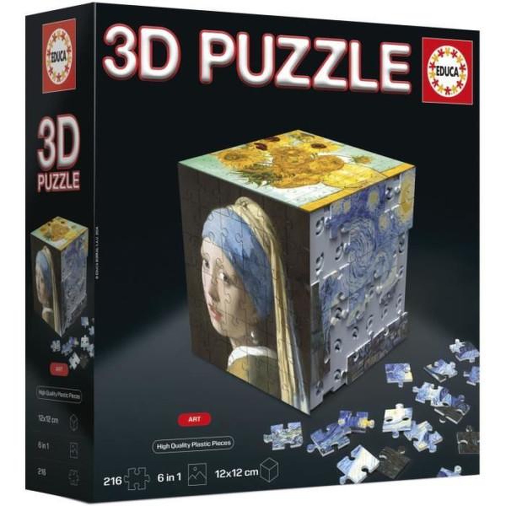 Voir la diapositive 4 : EDUCA Puzzle 3D - EDUCA - Cube Art - 216 Pieces - 6 Puzzles de 36 Pieces - Défi Ludique 8 Ans + (20123)