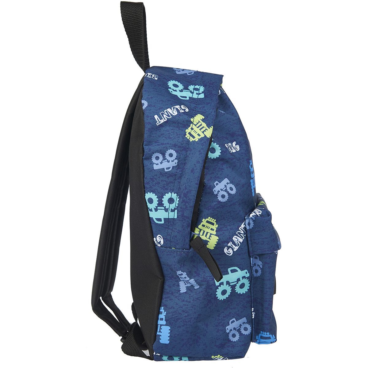 PRÊT Sac maternelle bleu motif MONSTER TRUCK