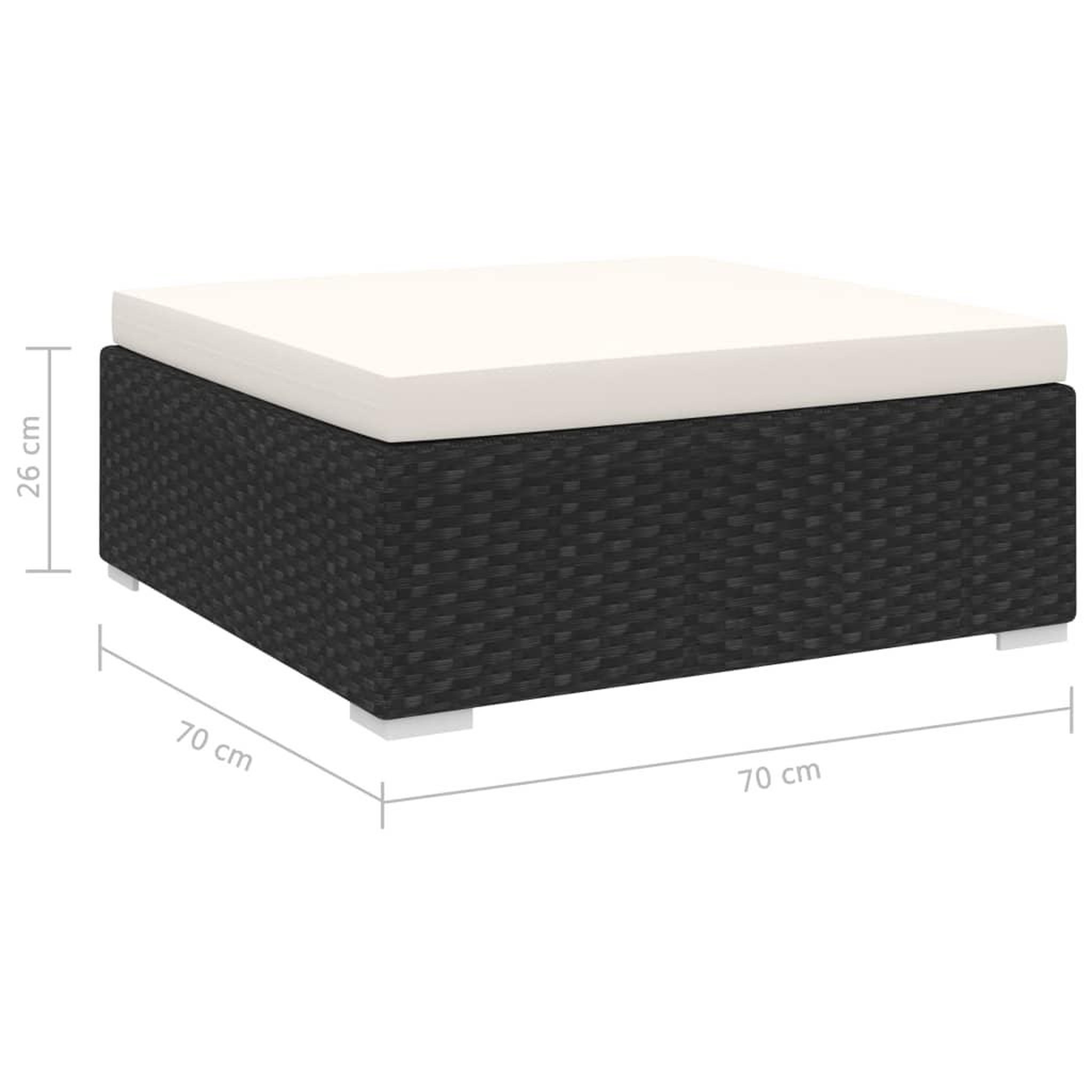 Voir la diapositive 6 : VIDAXL Repose-pied sectionnel 1 pc avec coussin Resine tressee Noir