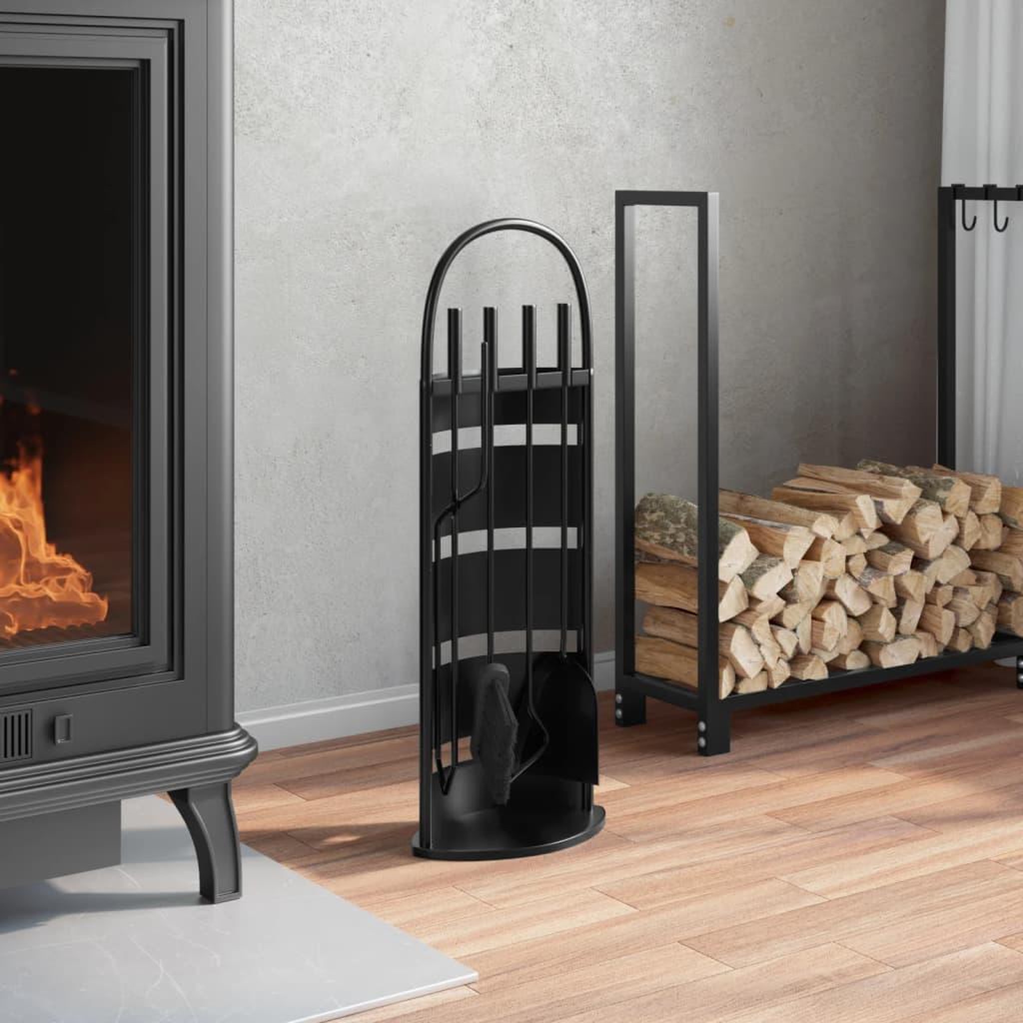 Voir la diapositive 3 : VIDAXL Set d'outils de cheminee 5 pcs 23x15x66 cm acier