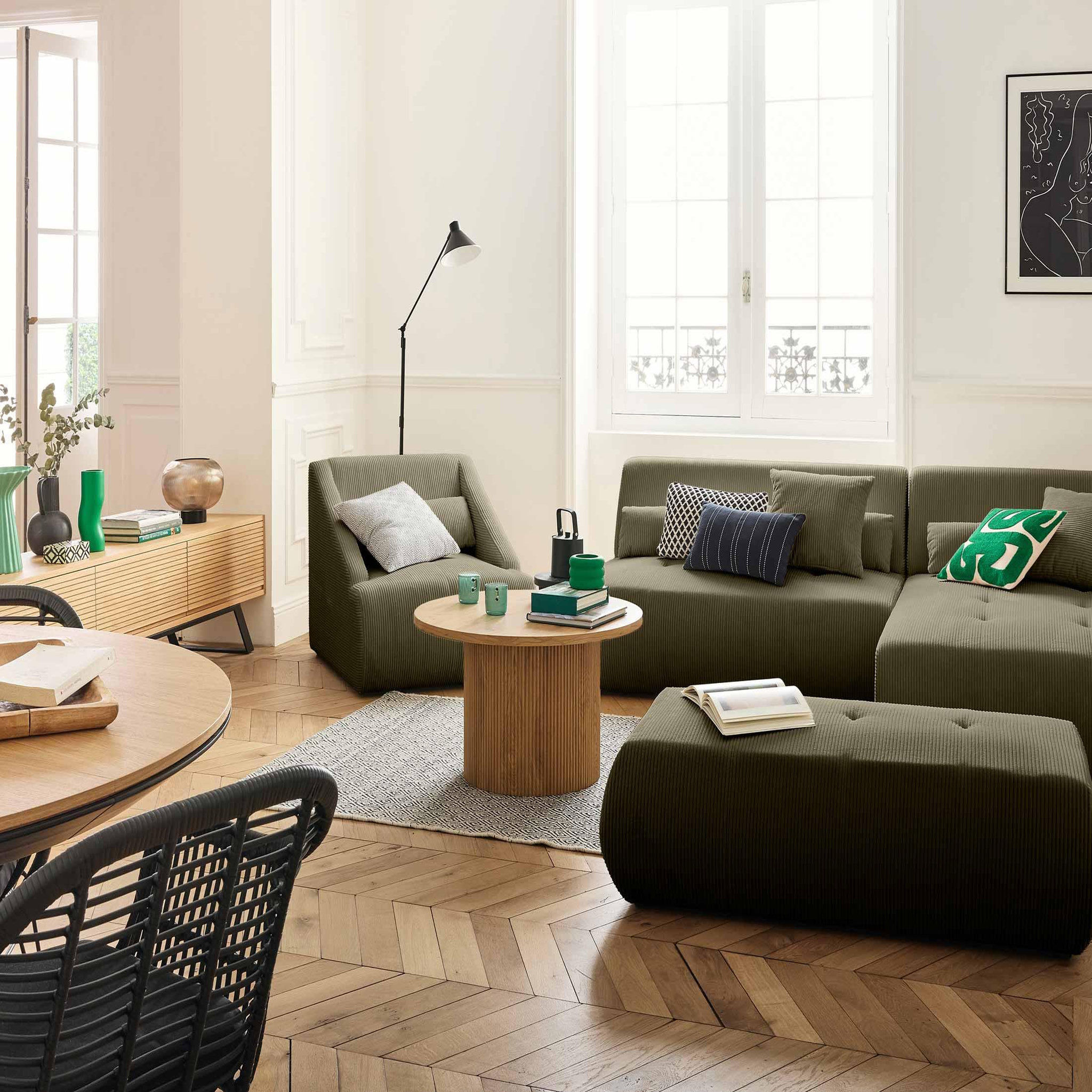 Voir la diapositive 3 : LISA DESIGN Onyx - fauteuil - en velours côtelé