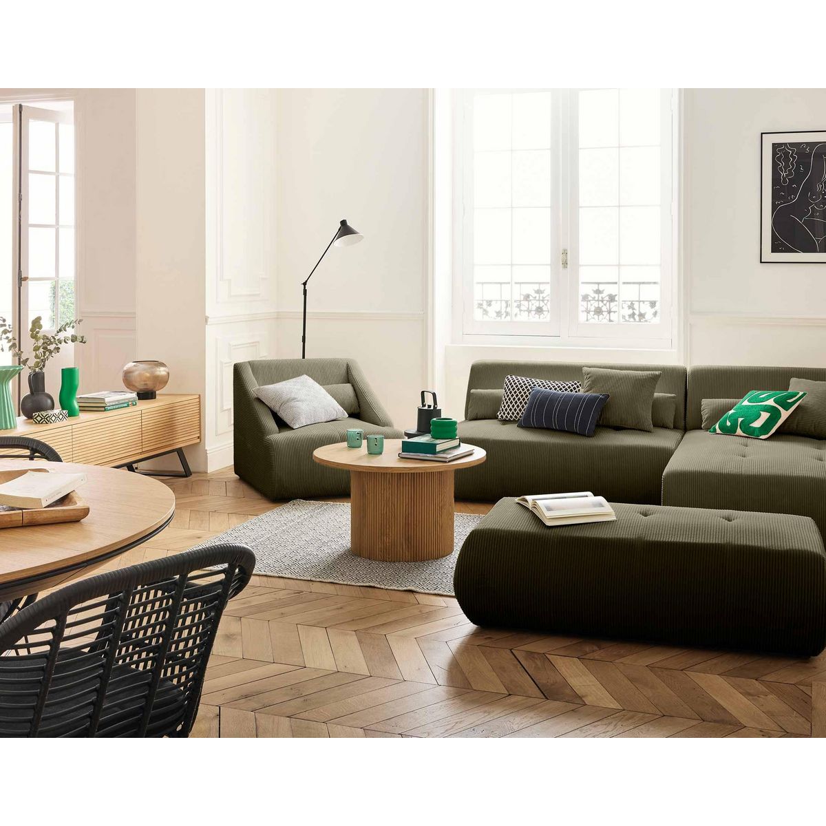 LISA DESIGN Onyx - fauteuil - en velours côtelé