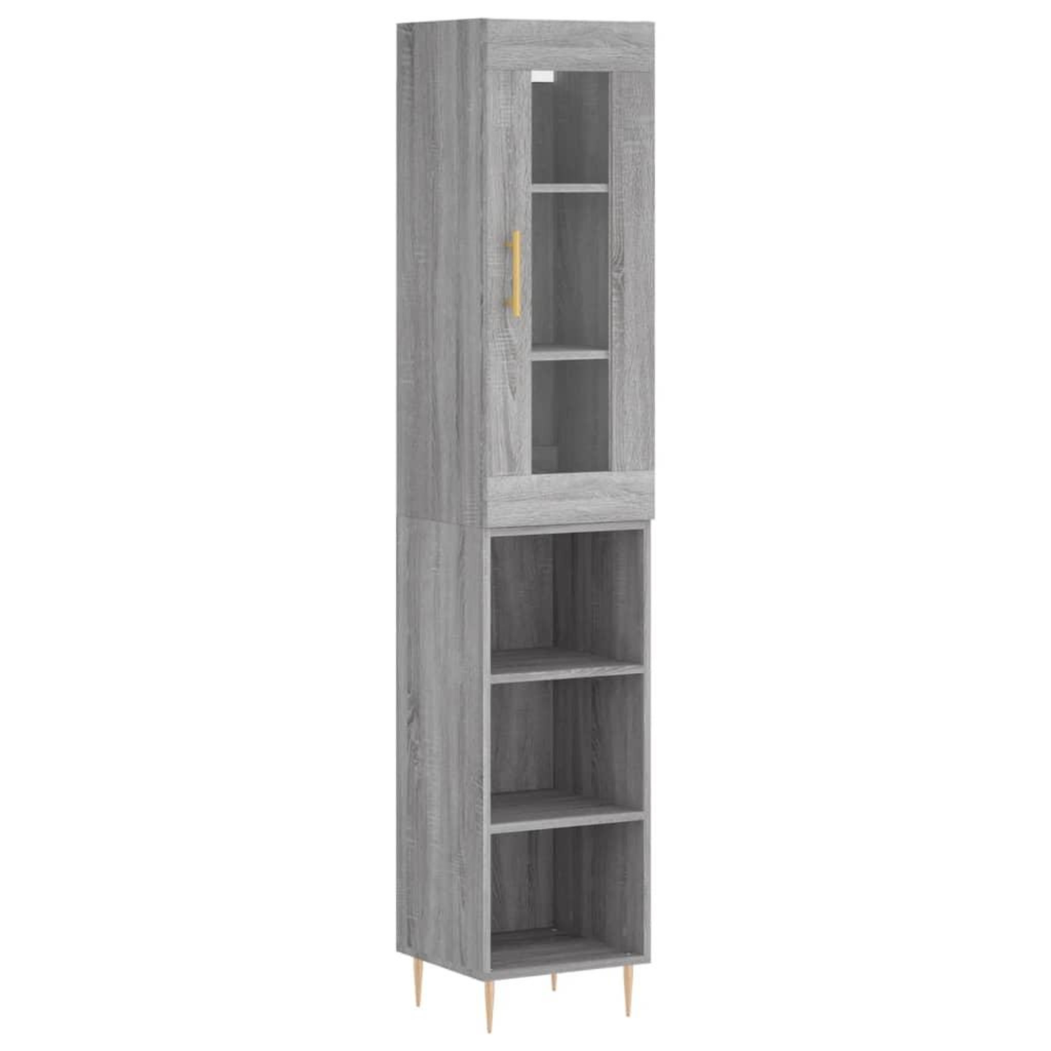Voir la diapositive 2 : VIDAXL Buffet haut Sonoma gris 34,5x34x180 cm Bois d'ingenierie