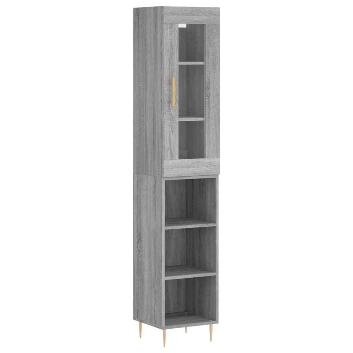 VIDAXL Buffet haut Sonoma gris 34,5x34x180 cm Bois d'ingenierie