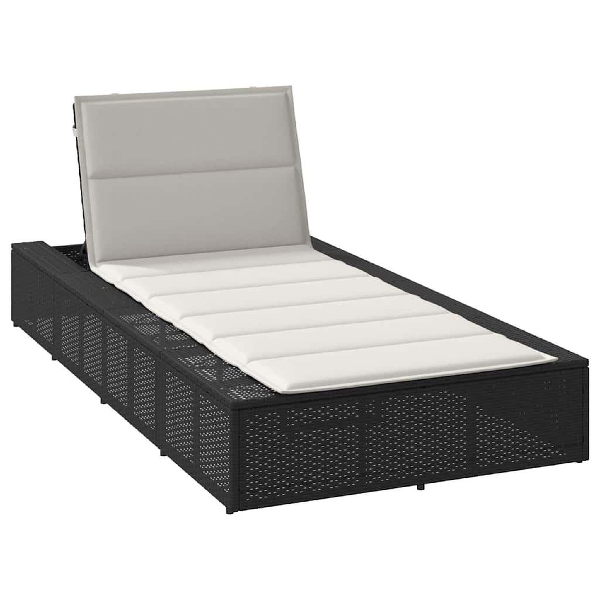 VIDAXL Transat avec coussin flottant noir resine tressee